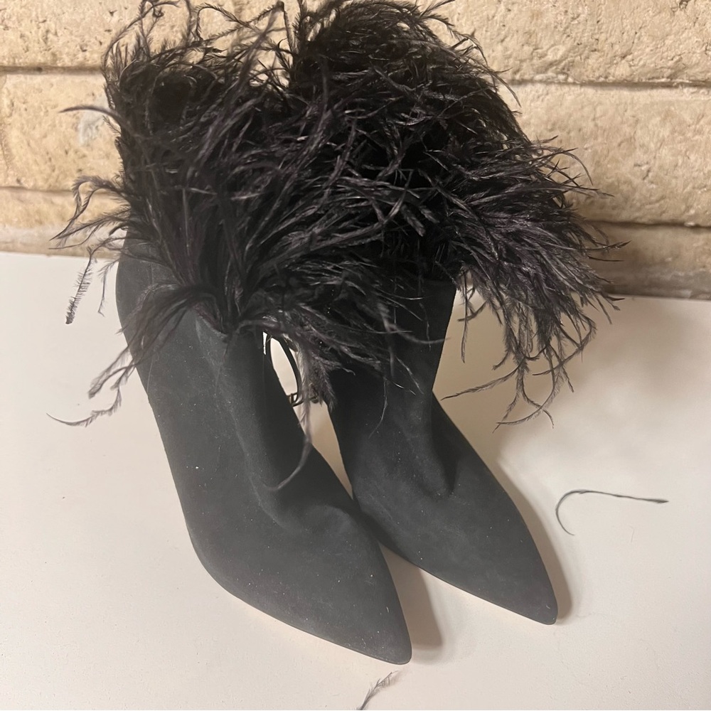 Michael Kors Black Feather Ankle Boots - Picture 2 of 6